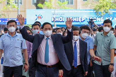 Chùm ảnh: Thủ tướng Phạm Minh Chính dự Ngày hội Khởi nghiệp quốc gia