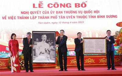 Công bố Nghị quyết thành lập TP. Tân Uyên (tỉnh Bình Dương)