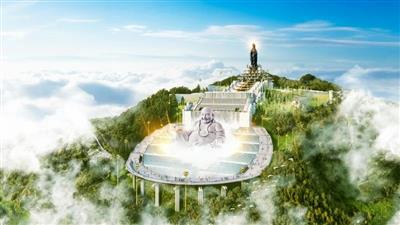 Đại tượng Phật Di Lặc khổng lồ chuẩn bị được khai quang tại núi Bà Đen