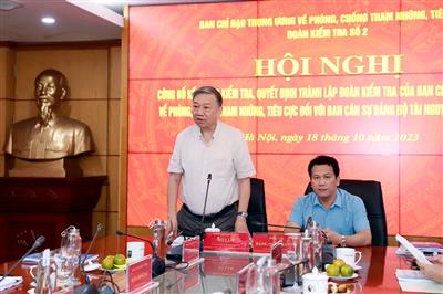 Đoàn kiểm tra số 2 Ban Chỉ đạo Trung ương công bố kế hoạch kiểm tra đối với Ban Cán sự đảng Bộ Tài nguyên và Môi trường