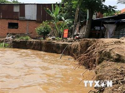 Đồng Tháp công bố tình huống khẩn cấp với sạt lở bờ sông Tiền