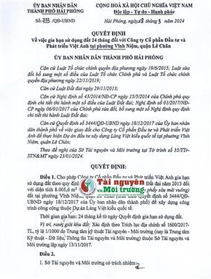 Hải Phòng ra “tối hậu thư” với dự án công trình công cộng thuộc Dự án Làng Việt kiều quốc tế