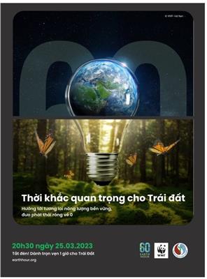 Hưởng ứng Chiến dịch Giờ Trái đất 2023: Hãy "tắt đèn và tắt các thiết bị điện không cần thiết" từ 20h30 đến 21h30 ngày 25/3/2023