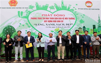 Huyện đầu tiên của tỉnh Thái Bình phát động xây dựng khu dân cư sáng, xanh, sạch, đẹp