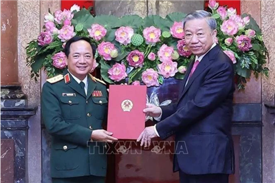 Lễ trao Quyết định của Chủ tịch nước bổ nhiệm Chủ nhiệm Tổng cục Chính trị Quân đội nhân dân Việt Nam