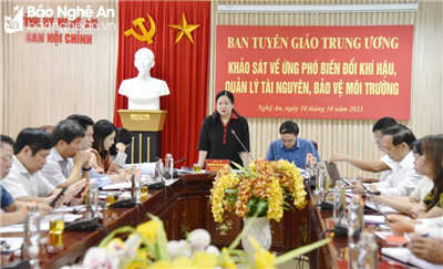 Nghệ An đề xuất giải pháp nâng cao hiệu quả tuyên truyền ứng phó với biến đổi khí hậu, bảo vệ môi trường