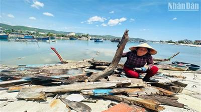 Ngổn ngang xác tàu ở cảng biển Sa Huỳnh