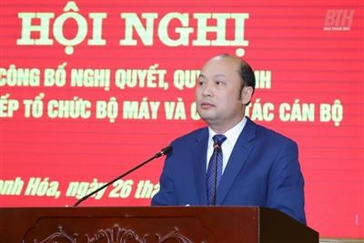 Ông Cao Văn Cường giữ chức Giám đốc Sở Nông nghiệp và Môi trường Thanh Hóa