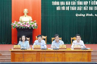 Quảng Bình thông qua báo cáo tổng hợp ý kiến nhân dân đối với dự thảo Luật Đất đai (sửa đổi)