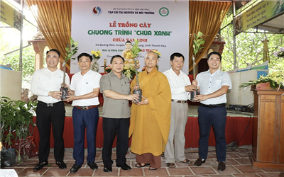 Tạp chí Tài nguyên và Môi trường phát động trồng cây tại chùa Vạn Linh, Thanh Hóa