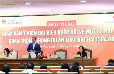 Tham vấn ý kiến Đại biểu Quốc hội về một số nội dung quan trọng trong dự án Luật Đất đai (sửa đổi)