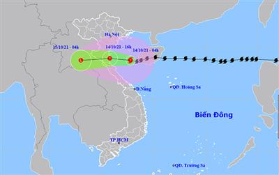 Thời tiết ngày 14/10: Bão số 8 giảm cấp trước khi đi vào đất liền, Bắc Bộ và Quảng Trị có mưa rất to