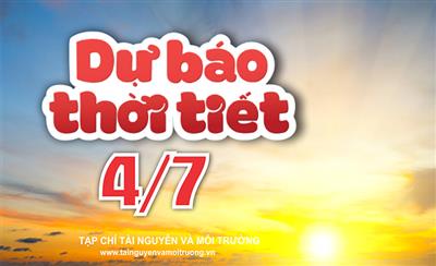 Thời tiết ngày 4/7: Bắc Bộ có mưa dông diện rộng, Thanh Hóa đến Phú Yên nắng nóng