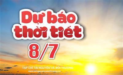 Thời tiết ngày 8/7: Bắc Bộ, Tây Nguyên và Nam Bộ có mưa rào và dông