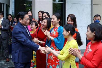Thủ tướng Phạm Minh Chính gặp mặt cộng đồng người Việt Nam ở Bờ Đông Hoa Kỳ