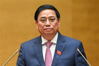 Thủ tướng Phạm Minh Chính trình bày báo cáo của Chính phủ tại kỳ họp thứ 4, Quốc hội khóa XV