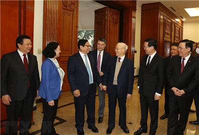 Tổng Bí thư Nguyễn Phú Trọng chủ trì phiên họp thứ nhất Tiểu ban văn kiện Đại hội XIV của Đảng