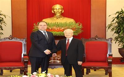 Tổng Bí thư Nguyễn Phú Trọng tiếp Thủ tướng Belarus Roman Golovchenko