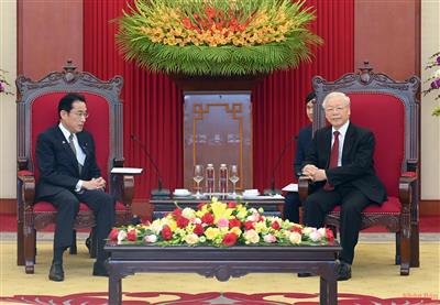 Tổng Bí thư Nguyễn Phú Trọng tiếp Thủ tướng Nhật Bản Kishida Fumio