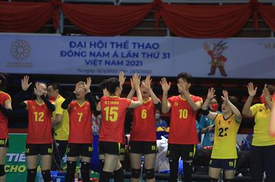 Tuyển bóng chuyền nữ Việt Nam khởi đầu thuận lợi tại SEA Games 31