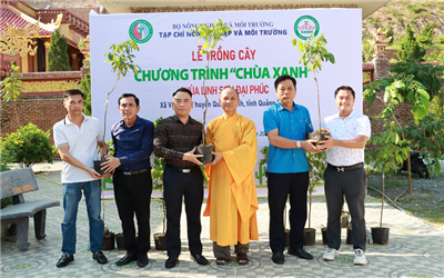 Tạp chí Nông nghiệp và Môi trường phát động trồng cây chương trình "Chùa xanh" tại Chùa Linh Sơn Đại Phúc, Quảng Bình
