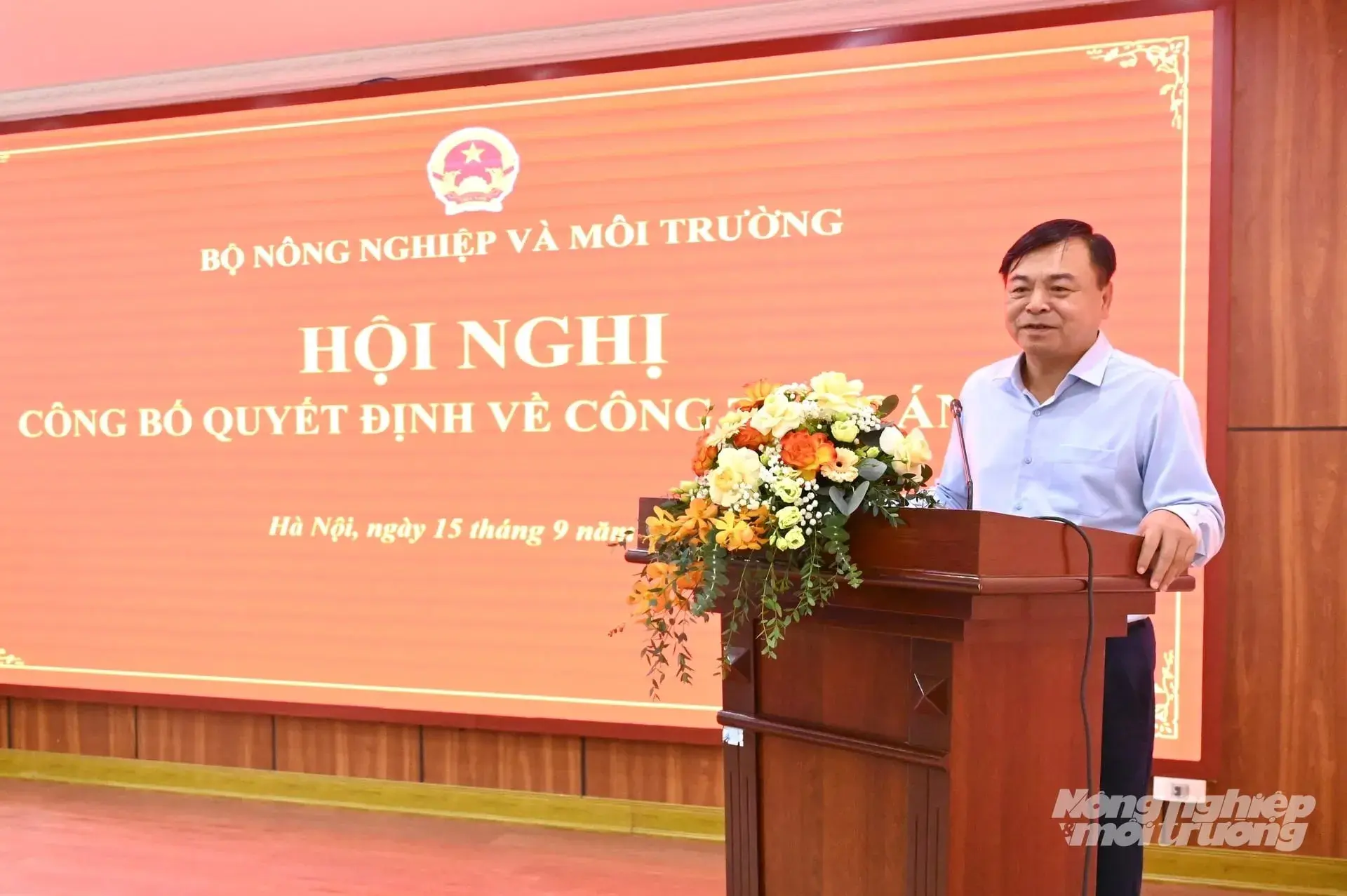 Thứ trưởng Nguyễn Hoàng Hiệp phát biểu tại buổi lễ. Ảnh: Kiều Chi.
