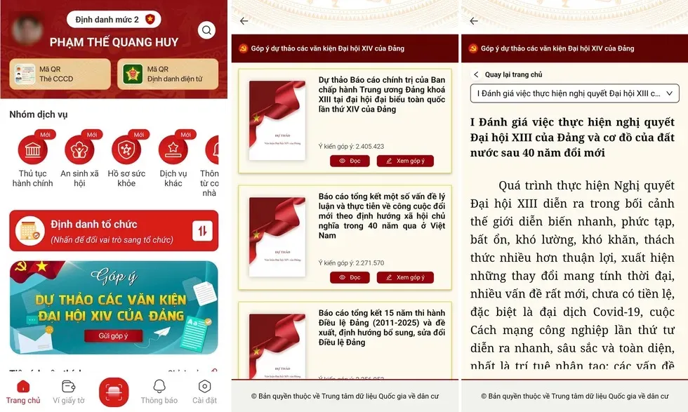 Hướng dẫn cách góp ý dự thảo Văn kiện Đại hội XIV của Đảng thông qua VNeID - 2