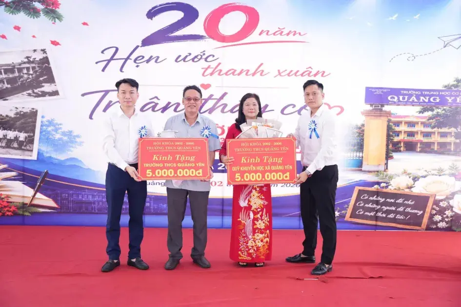 Thanh Hóa: Trao quỹ khuyến học cho học sinh xã Quảng Yên