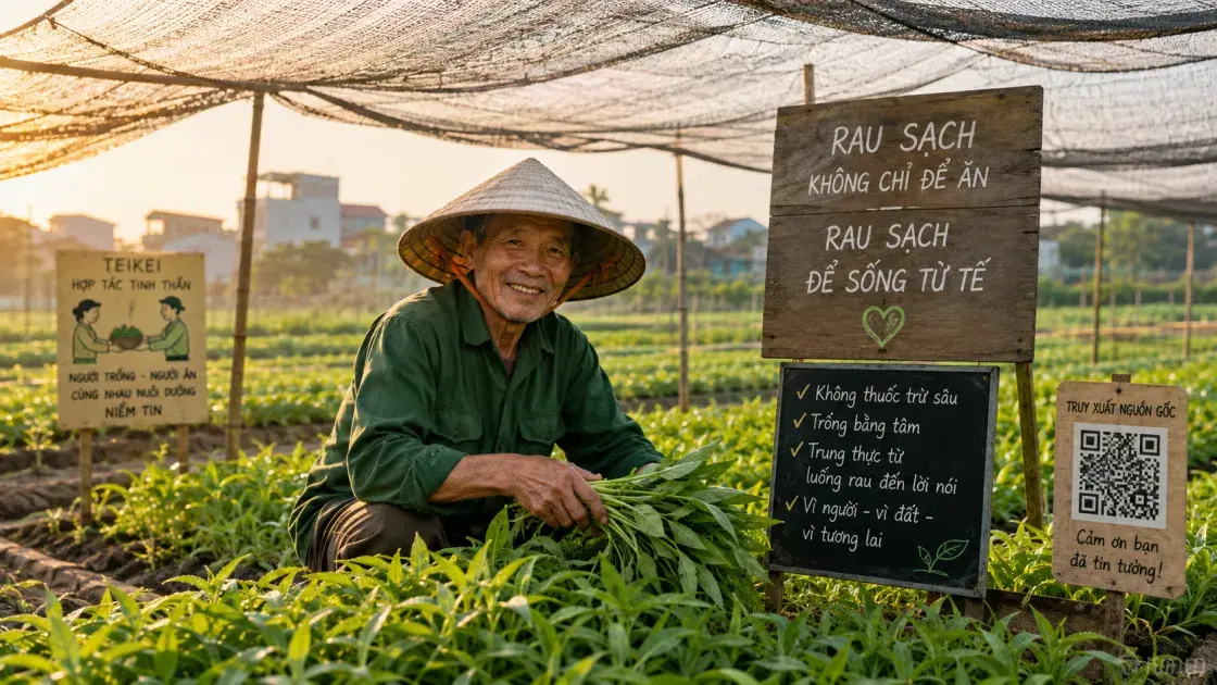 Rau sạch không chỉ để ăn - Rau sạch để sống tử tế”.