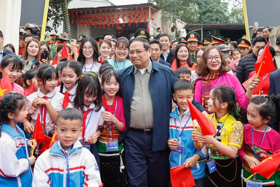 Thủ tướng Phạm Minh Chính dự lễ khởi công xây dựng trường liên cấp Cẩm Thạch tại Thanh Hóa