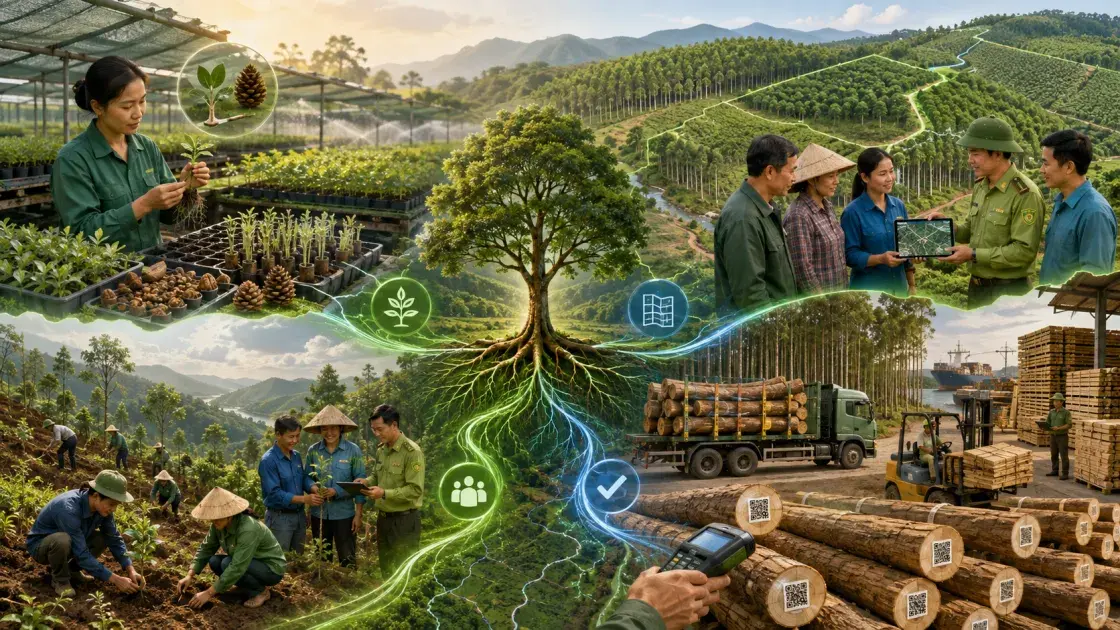 Cơ chế khuyến khích liên kết 100 héc-ta để cấp mã số rừng trồng