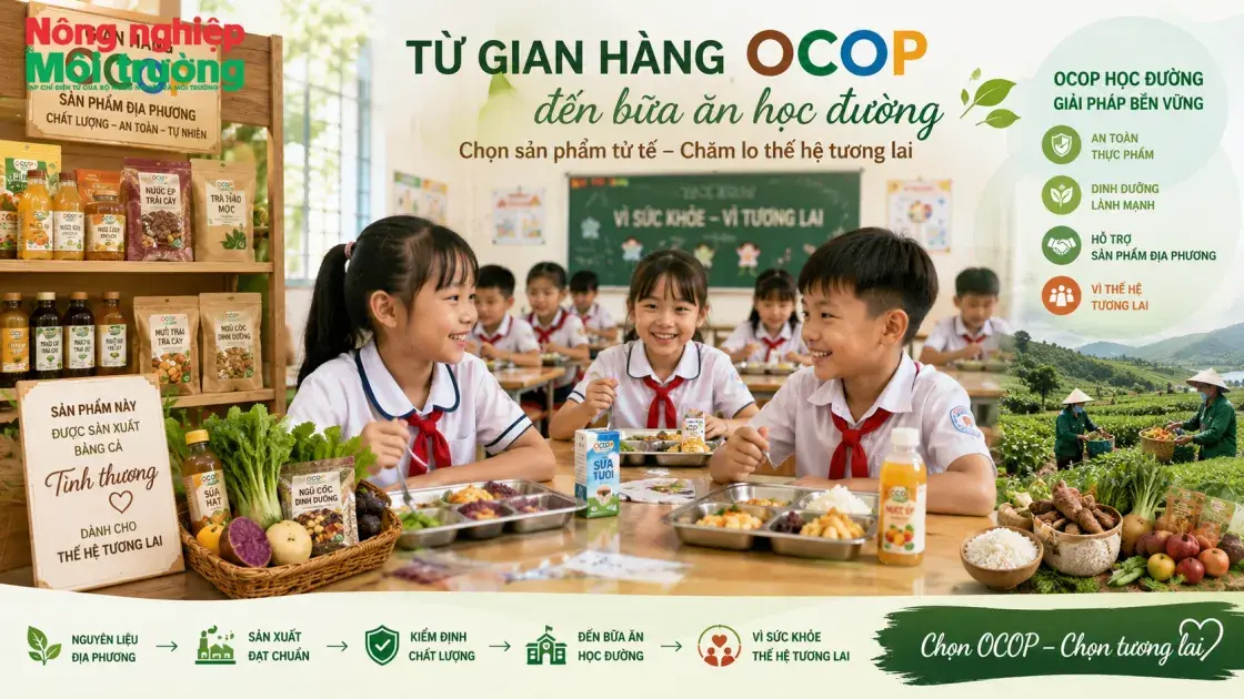Từ gian hàng OCOP đến bữa ăn học đường: Một con đường gần gũi để đi xa cùng thế hệ tương lai