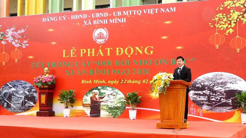 Xã Bình Minh phát động Tết trồng cây Xuân Bính Ngọ 2026