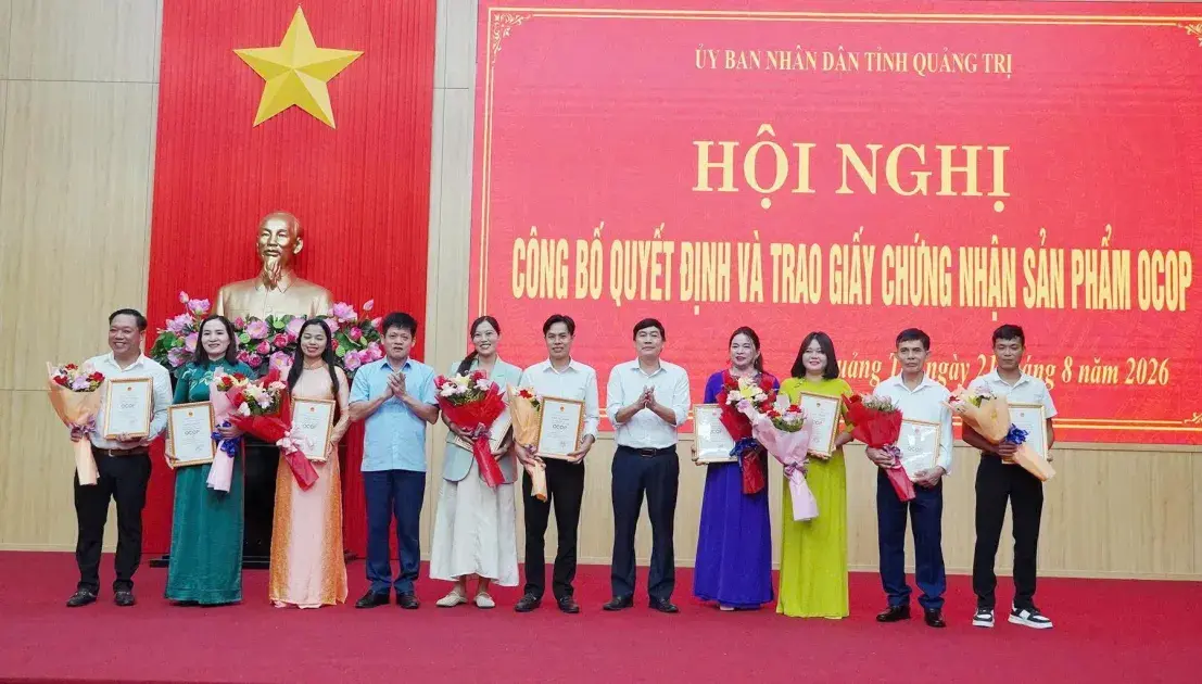 Quảng Trị công bố và trao chứng nhận sản phẩm OCOP